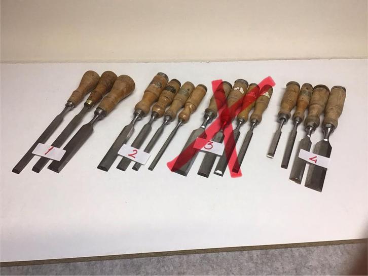 NOOITGEDAGT  Houtbeitels, Antiek en Kunst, Antiek | Gereedschap en Instrumenten, Ophalen of Verzenden