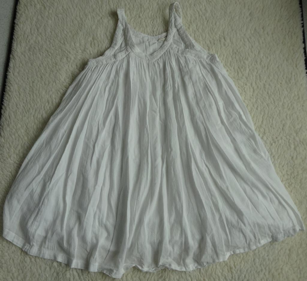 Mango kids 152 wit (gevoerd) Indiakatoen jurkje, Kinderen en Baby's, Ophalen, Meisje, Mango, Zo goed als nieuw