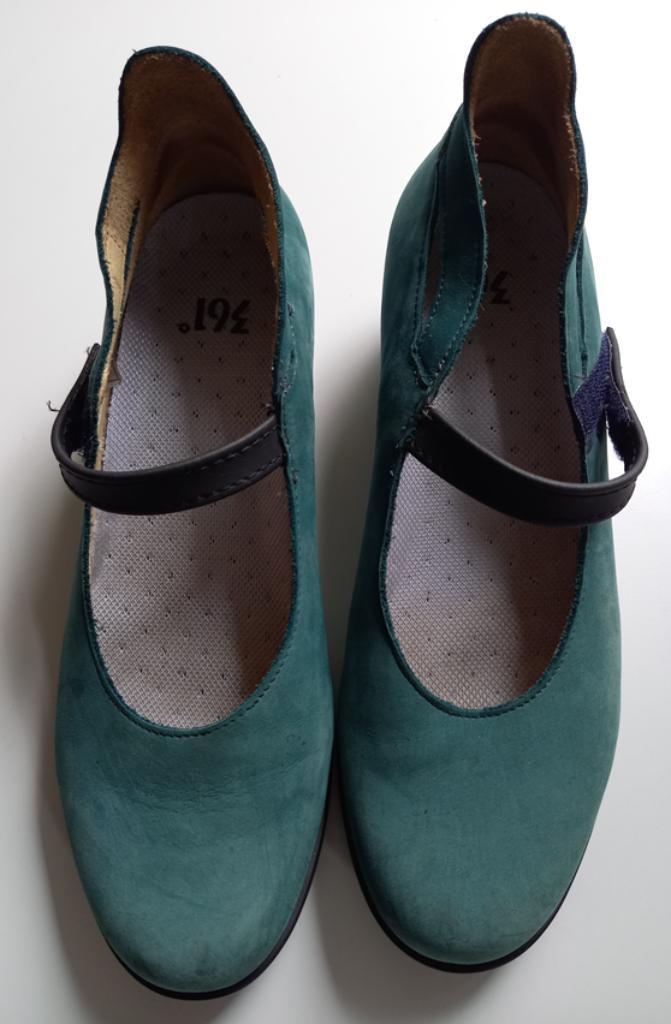 LOINTS of Holland petrol groene schoenen, maat 39, Kleding | Dames, Schoenen, Zo goed als nieuw, Schoenen met lage hakken, Groen