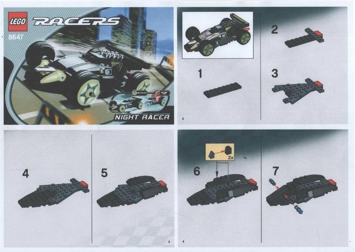 lego 8647 + 8648 lego racers: Night Racers + Buzz Saw, Kinderen en Baby's, Speelgoed | Duplo en Lego, Gebruikt, Lego, Complete set