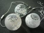 tafellamp glazen bol, Vintage, Ophalen of Verzenden, Minder dan 50 cm, Glas