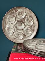 Set van 4 vintage oesterborden, Huis en Inrichting, Verzenden, Glas, Overige stijlen, Bord(en)