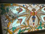Groot glas in lood raam met Libelle, Doe-het-zelf en Verbouw, Glas en Ramen, Ophalen of Verzenden, Glas in lood