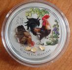 1 oz zilver Australia Lunar 2017 Rooster colored, Ophalen of Verzenden, Zilver