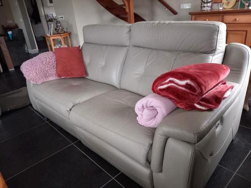 Leren bankstel 3 en 2 zits met relax z.g.a.n., Huis en Inrichting, Banken | Bankstellen, Zo goed als nieuw, 75 tot 100 cm, Leer