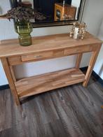 mooie teakhouten sidetable met 2 lades!!!, Ophalen, 100 tot 150 cm, Zo goed als nieuw, 25 tot 50 cm