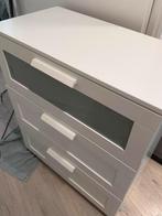 IKEA BRIMNES ladekast wit/matglas, Ophalen, Kunststof, 50 tot 100 cm, Zo goed als nieuw