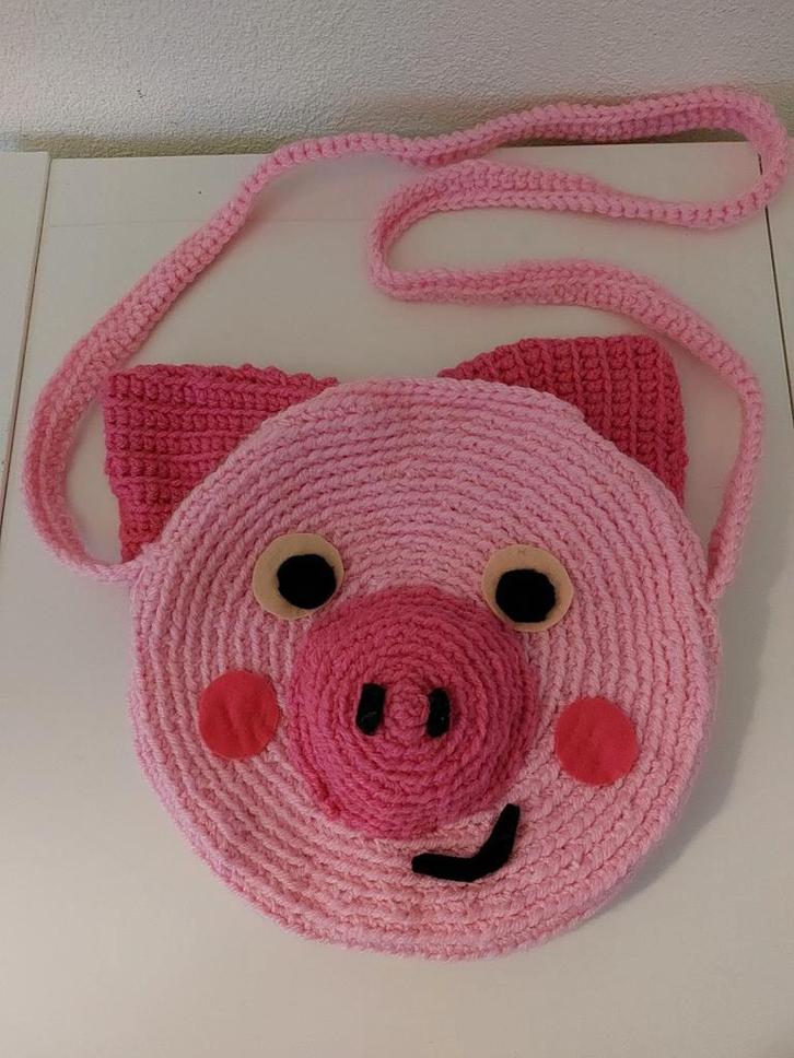 Zelfgehaakt "piggy" tasje, Kinderen en Baby's, Kindermode-accessoires, Nieuw, Ophalen of Verzenden