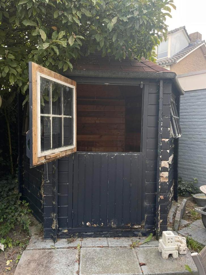 Tuinhuisje, zelf demonteren, bieden maar!, Tuin en Terras, Tuinhuizen, Zo goed als nieuw, Hout, 200 tot 400 cm, Ophalen