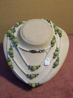 KETTING  180 cm met zilver slot en beads, Jade en Parels, Nieuw, Ophalen of Verzenden, Met edelsteen, Zilver
