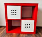 IKEA KALLAX 2x2 kast hoogglans rood  + 2 LEKMAN bakken, Huis en Inrichting, Ophalen, Met plank(en), Zo goed als nieuw, Minder dan 100 cm