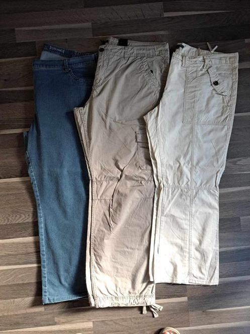 Broek katoen en Jeans mt 50/52, dames, Kleding | Dames, Grote Maten, Zo goed als nieuw, Broek of Spijkerbroek, Blauw, Ophalen of Verzenden