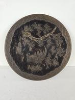 Schotel kippen hanen, brons, Japan, Meiji-periode, Antiek en Kunst, Antiek | Koper en Brons, Ophalen of Verzenden, Brons