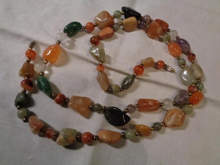 snoer uit edelstenen 80 cm nr k 5558, Sieraden, Tassen en Uiterlijk, Antieke sieraden, Ketting, Overige materialen, Met edelsteen