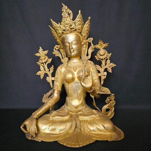 Witte Tara – Brons Beeld uit Nepal - 70 cm hoog, Antiek en Kunst, Kunst | Niet-Westerse kunst, Ophalen