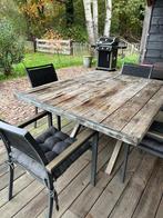 Steenschot robuuste tuintafel en 4 stoelen, Tuin en Terras, Tuinsets en Loungesets, Ophalen, 4 zitplaatsen, Gebruikt, Tuinset