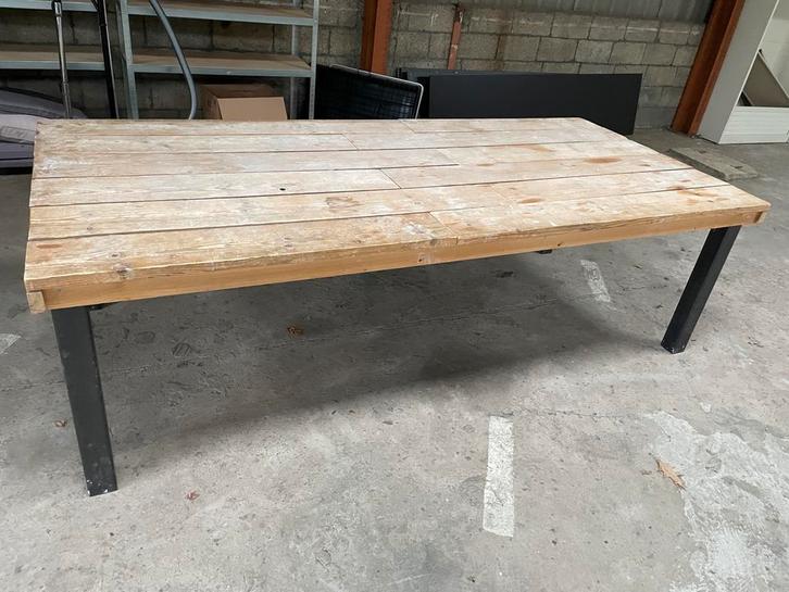 Robuuste Steigerhouten Eettafel / Tuintafel, Antiek en Kunst, Antiek | Meubels | Tafels, Ophalen