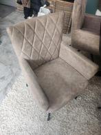 Vier mooie taupekleurige stoelen, Huis en Inrichting, Gebruikt, Bruin, Ophalen of Verzenden, Metaal