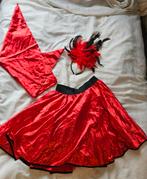 Spaanse rok met tule onderrok, sjaaltje en haarband, Ophalen of Verzenden, Zo goed als nieuw, Maat 38/40 (M), Carnaval