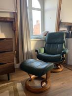 Stressless Leather Chair, Leather, Wood, Gebruikt, 75 tot 100 cm, 50 tot 75 cm