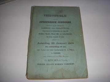 Verkoopboekje onroerende goederen gemeente Leek & Marum 1902 beschikbaar voor biedingen