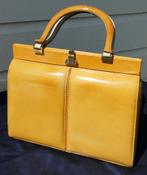 Okerkleurig handtasje zestiger jaren, Ophalen of Verzenden, Gebruikt, Overige kleuren, Handtas