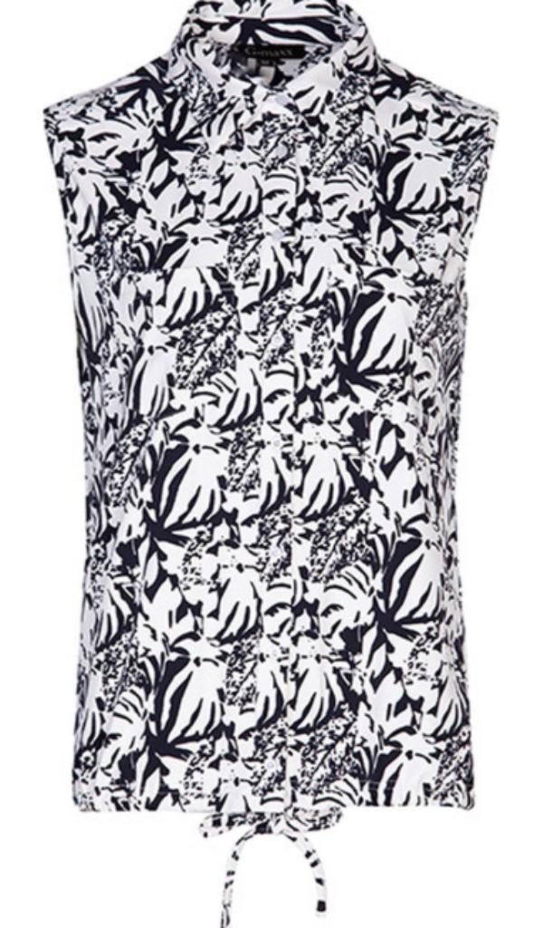 G-Maxx blouse Lieselot Zwart/offwhite travelstof maat S - ni, Kleding | Dames, Blouses en Tunieken, Zo goed als nieuw, Maat 38/40 (M)