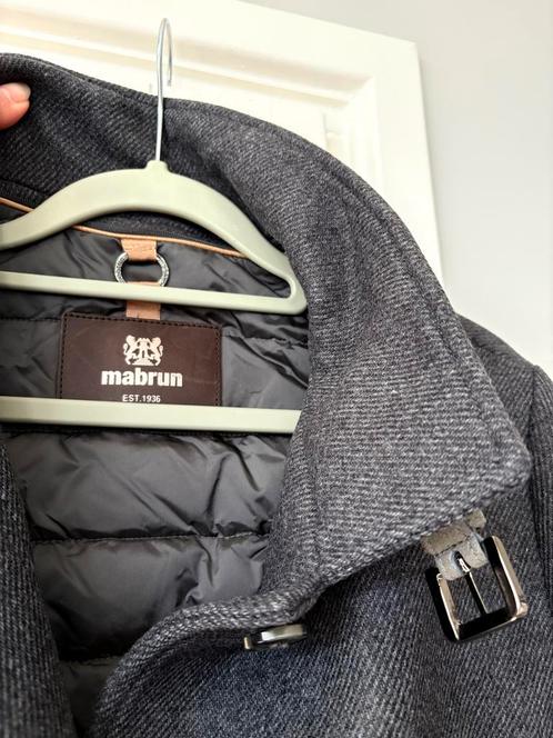 Mabrun wollen mantel - Maat 40, Kleding | Dames, Jassen | Winter, Zo goed als nieuw, Maat 38/40 (M), Grijs, Ophalen of Verzenden
