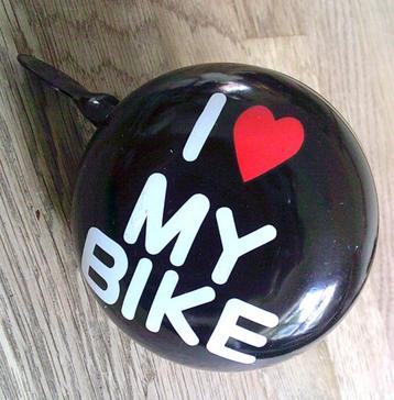 DING DONG zwarte fietsbel I LOVE MY BIKE  NIEUW  beschikbaar voor biedingen
