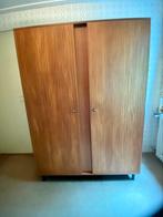 Vintage kledingkast demontabel jaren 60/70 houtfineer, Ophalen, Gebruikt, 100 tot 150 cm, Met hangruimte