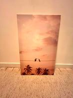 Canvas Print Vogeltjes Zonsondergang, Ophalen of Verzenden, Gebruikt, Print, 50 tot 75 cm