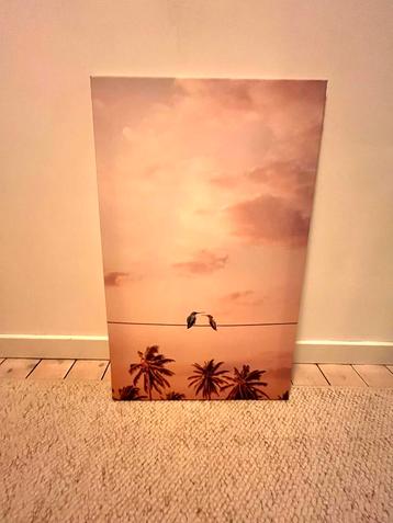 Canvas Print Vogeltjes Zonsondergang beschikbaar voor biedingen