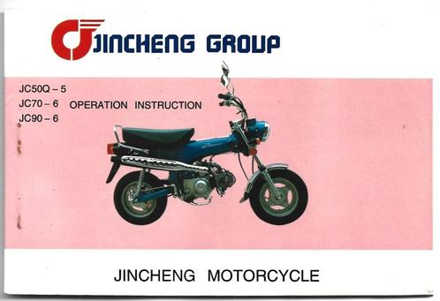 Jincheng JC50 Q, JC70, JC90 manual (jin02), Motoren, Handleidingen en Instructieboekjes, Overige merken, Ophalen of Verzenden