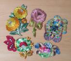 5 Turmac Zijdjes Bloemen, Vlinders - lot 1 - vintage, Overige typen, Nieuw, Ophalen of Verzenden, Turmac
