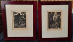 Frans Masereel (1889 - 1972) Twee houtsnedes 1956, Antiek en Kunst, Kunst | Etsen en Gravures, Ophalen of Verzenden