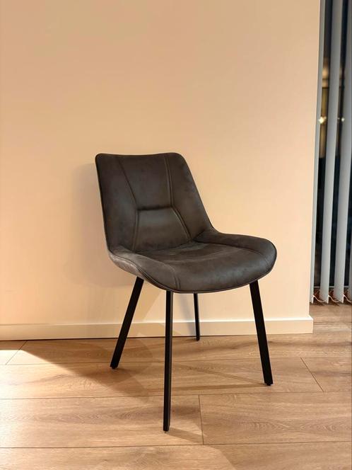 Eetkamerstoel antraciet kubstleder nieuw uit voorraad, Huis en Inrichting, Stoelen, Nieuw, Vijf, Zes of meer stoelen, Leer, Metaal