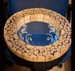 Houten dienblad met glazen inleg, Ophalen, Zo goed als nieuw, Rond, Minder dan 50 cm