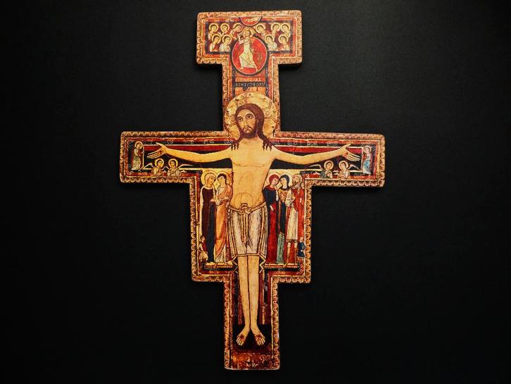 Groot kruis icoon San Damiano kerk Assisi Italy S Franciscus, Antiek en Kunst, Antiek | Religie, Ophalen of Verzenden