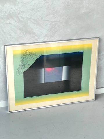 Materu Mura zeefdruk 1973 modern abstract design kunst 1970s beschikbaar voor biedingen