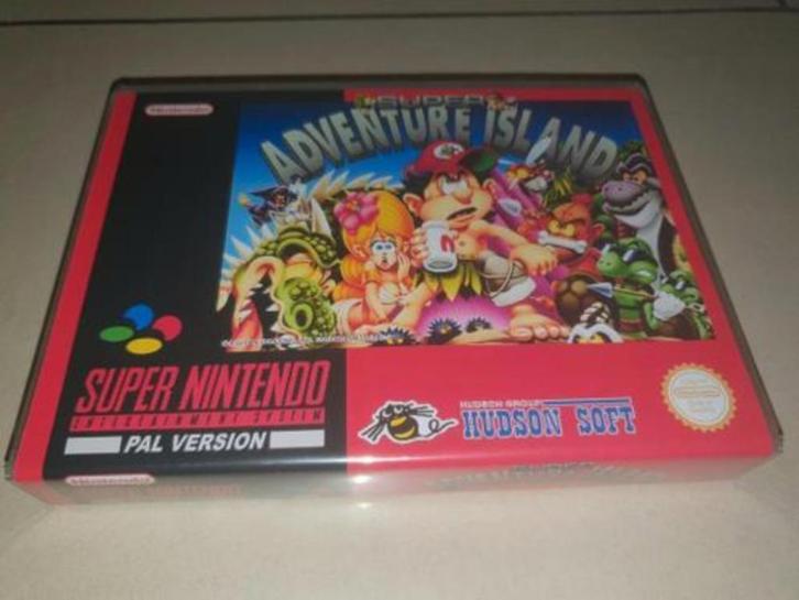 Super Adventure Island SNES Game Case, Spelcomputers en Games, Games | Nintendo Super NES, Zo goed als nieuw, Verzenden