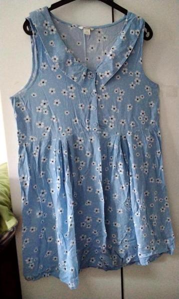 Zomer Blauw Witte Bloemen JURK Top VISCOSE MONKI NIEUW beschikbaar voor biedingen