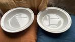 2 Antieke Franse Sarreguemines schalen schaal wit, Antiek en Kunst, Antiek | Schalen, Ophalen of Verzenden