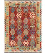 Handgeweven Afghaans Kilim Vloerkleed 300x204 cm Rode Basis, Ophalen of Verzenden, Nieuw, Rechthoekig, 200 cm of meer