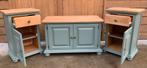 Leuke set: 2 nachtkastjes & TV/dressoir kastje, Ophalen, Gebruikt, 55 tot 70 cm, 45 tot 65 cm