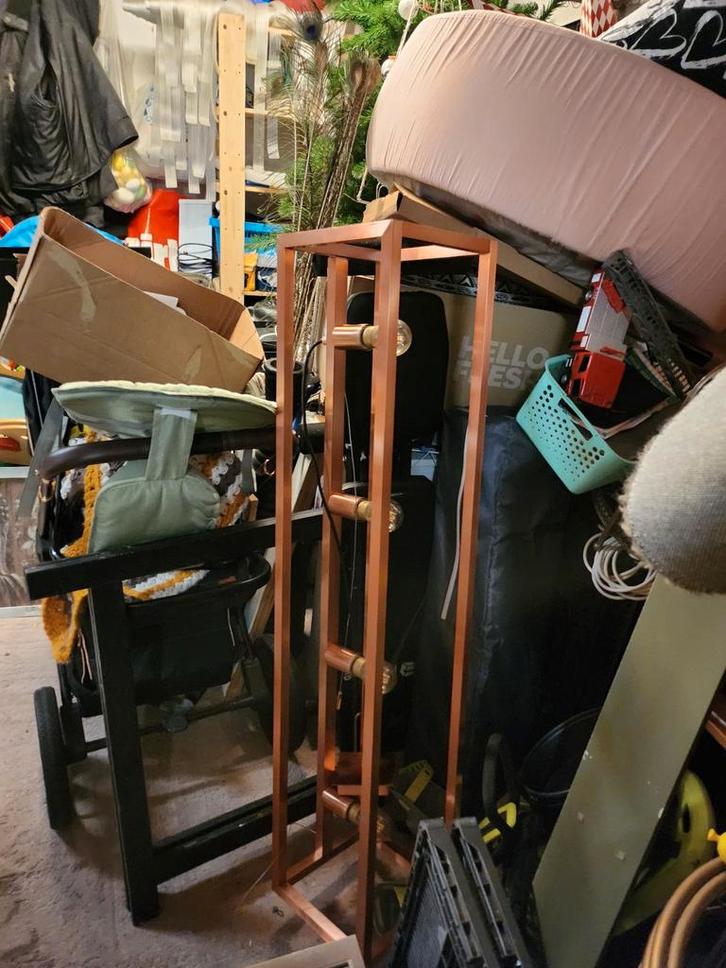 Stijlvolle Koperen Lamp, Huis en Inrichting, Lampen | Vloerlampen, Gebruikt, 150 tot 200 cm, Metaal, Ophalen of Verzenden