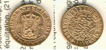 Nederlandsch Indie Halve Cent 1945/P Ned Indie Munt c-9 jdu beschikbaar voor biedingen