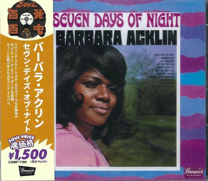 Barbara Acklin – Seven Days Of Night.  New cd  Japan import, Cd's en Dvd's, Cd's | R&B en Soul, Nieuw in verpakking, Soul of Nu Soul