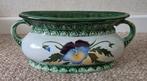 antieke jardinière ovaal bloempotje  met gravering V 10458, Ophalen of Verzenden