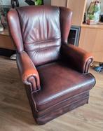 Engelse leren fauteuil, Huis en Inrichting, Fauteuils, Ophalen, Gebruikt, 75 tot 100 cm, Engels