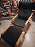 2x Ikea Poang Stoel met Voetenbank, Ophalen, Hout, Gebruikt, 50 tot 75 cm